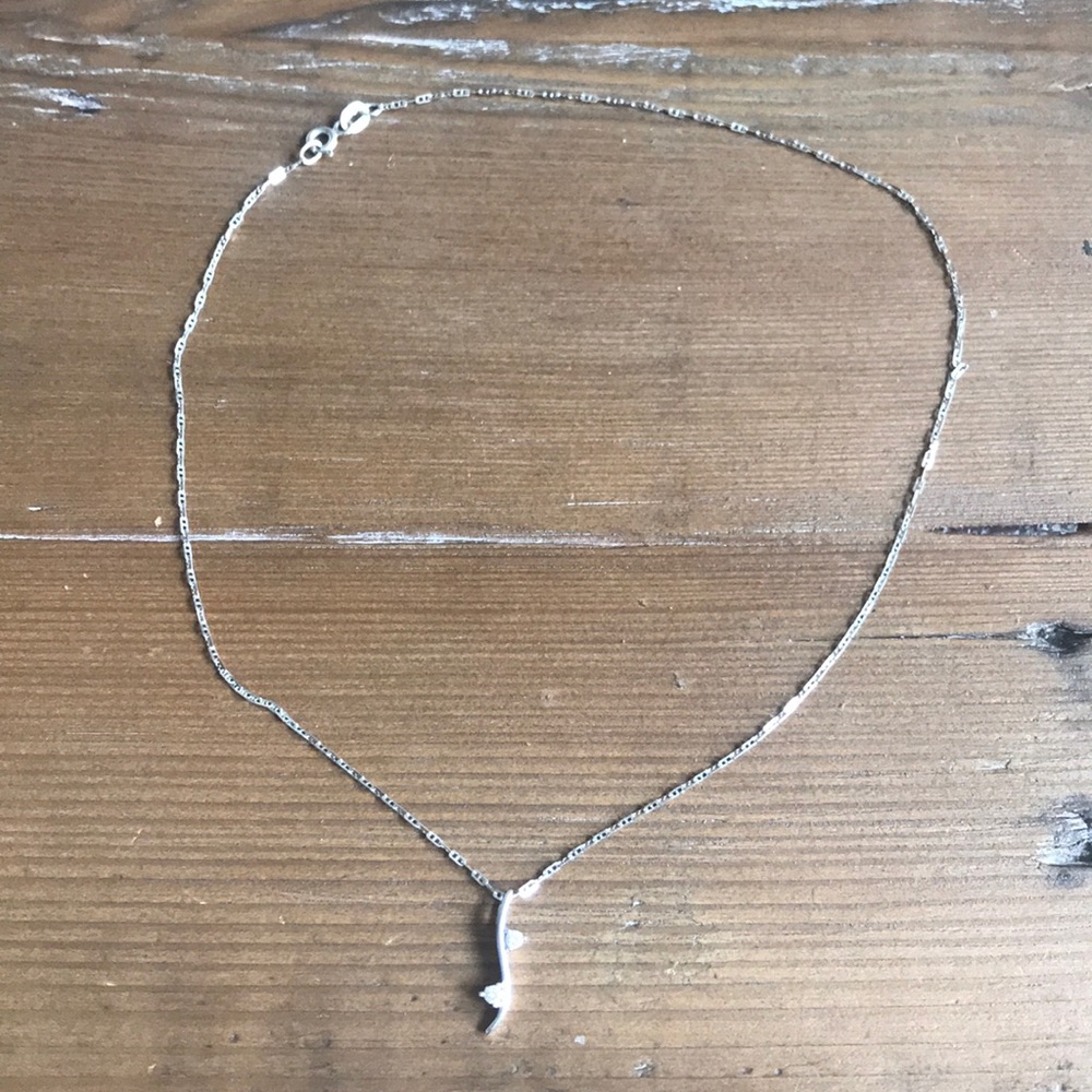 Authentic 18k Solid White Gold Diamond Necklace - image 1